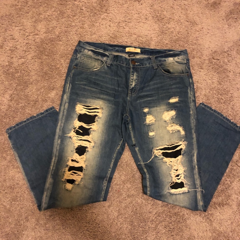Decibel Distressed Denim Blue Jeans Sz:36/32
